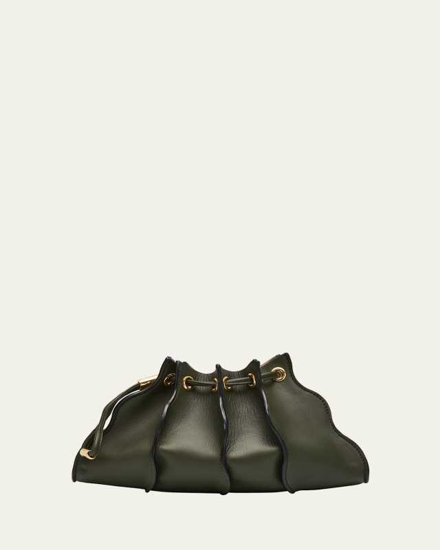 Adria Mini Pleated Wave Leather Crossbody Bag